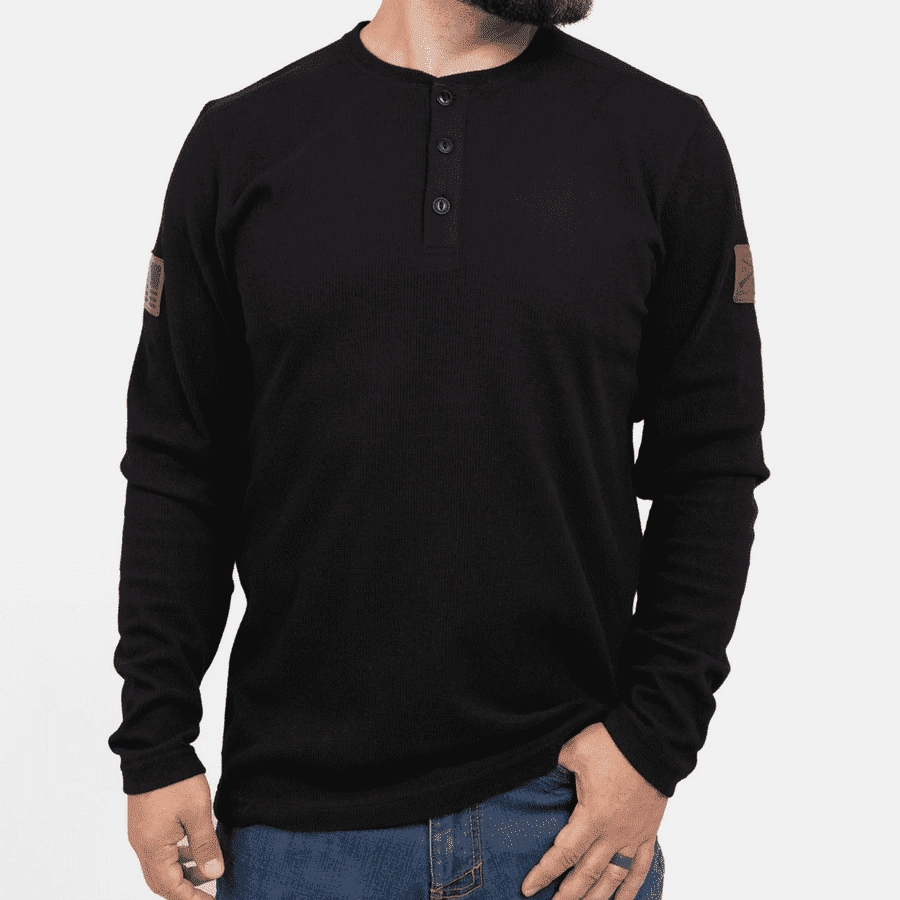 Trend Sense Thermal Henley - Black