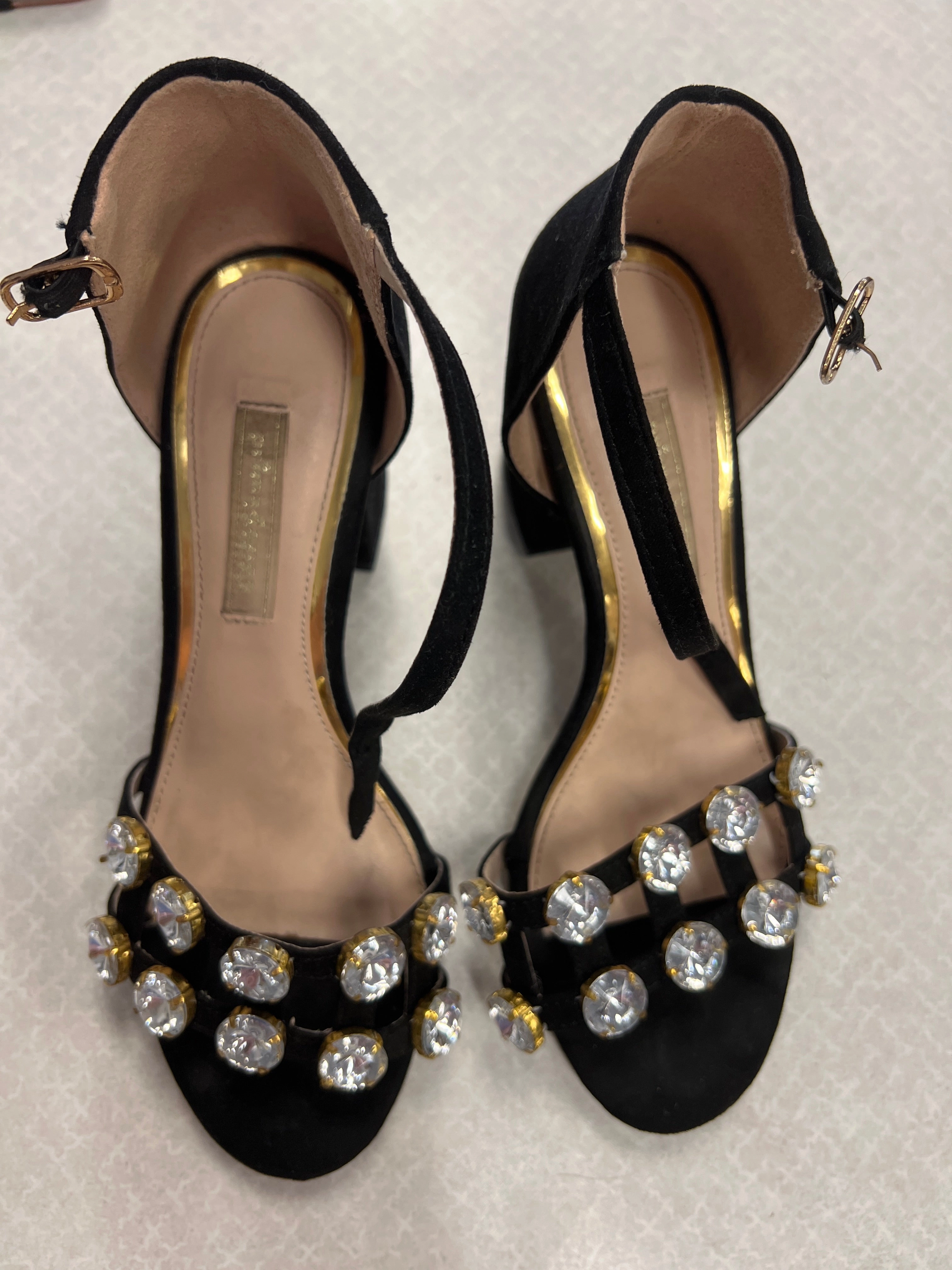 Ankle Strap Shoes Cool Finish Shoes Heels Block By Clothes Mentor In Black, Size: 5.5