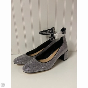 Fresh Detail Sharp Edge Shoes Heels Block By Badgley Mischka In Black & Silver, Size: 9