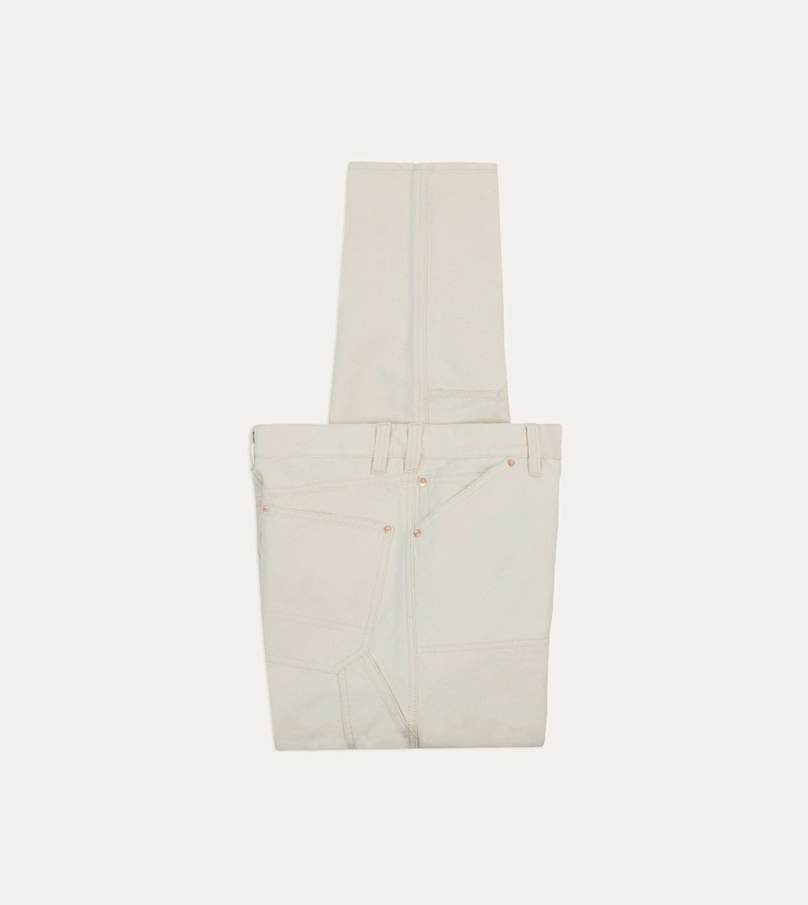 Ecru Cotton Canvas Carpenter Pant Comfy Movement