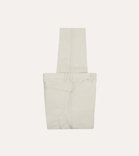 Ecru Cotton Canvas Carpenter Pant Comfy Movement