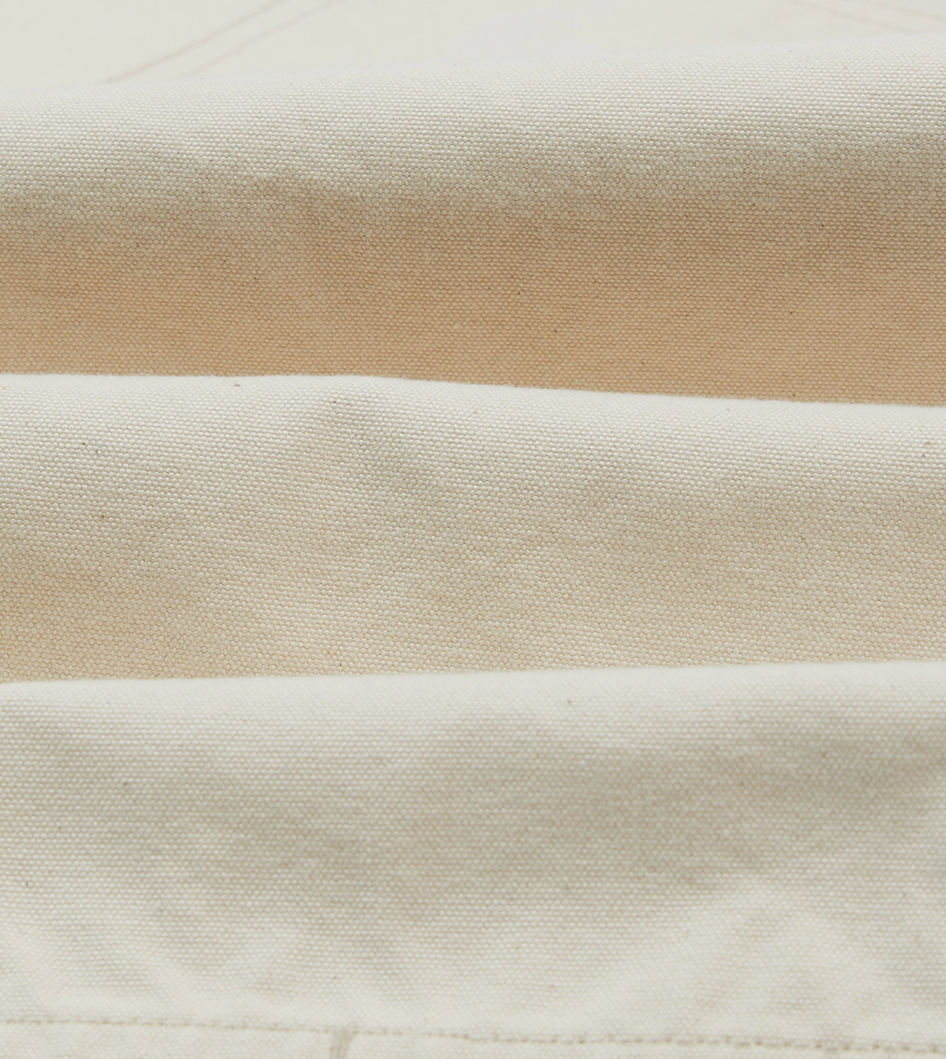 Ecru Cotton Canvas Carpenter Pant Soft Touch Material