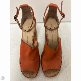 Power Piece Chic Booties Shoes Heels Block By Chinese Laundry In Orange, Size: 7