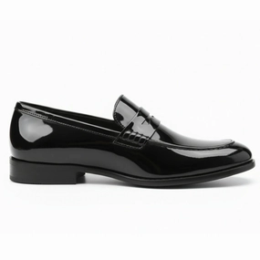 Slip-On Penny Loafers Classic Faux Leather Dress Shoes Wide Steps Hill Lane