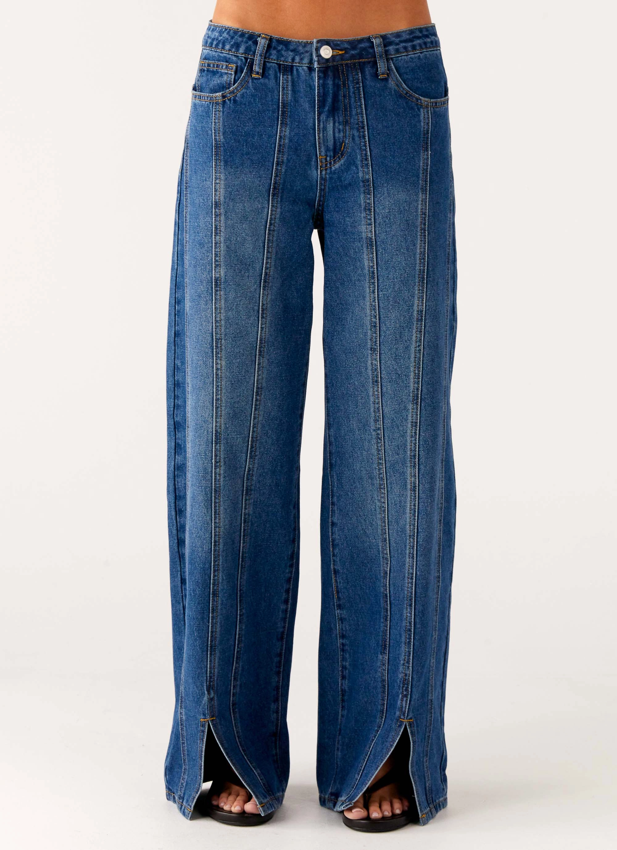 Grayson Straight Leg Jeans - Denim Blue Temperature Regulating Fabric Casual Edge