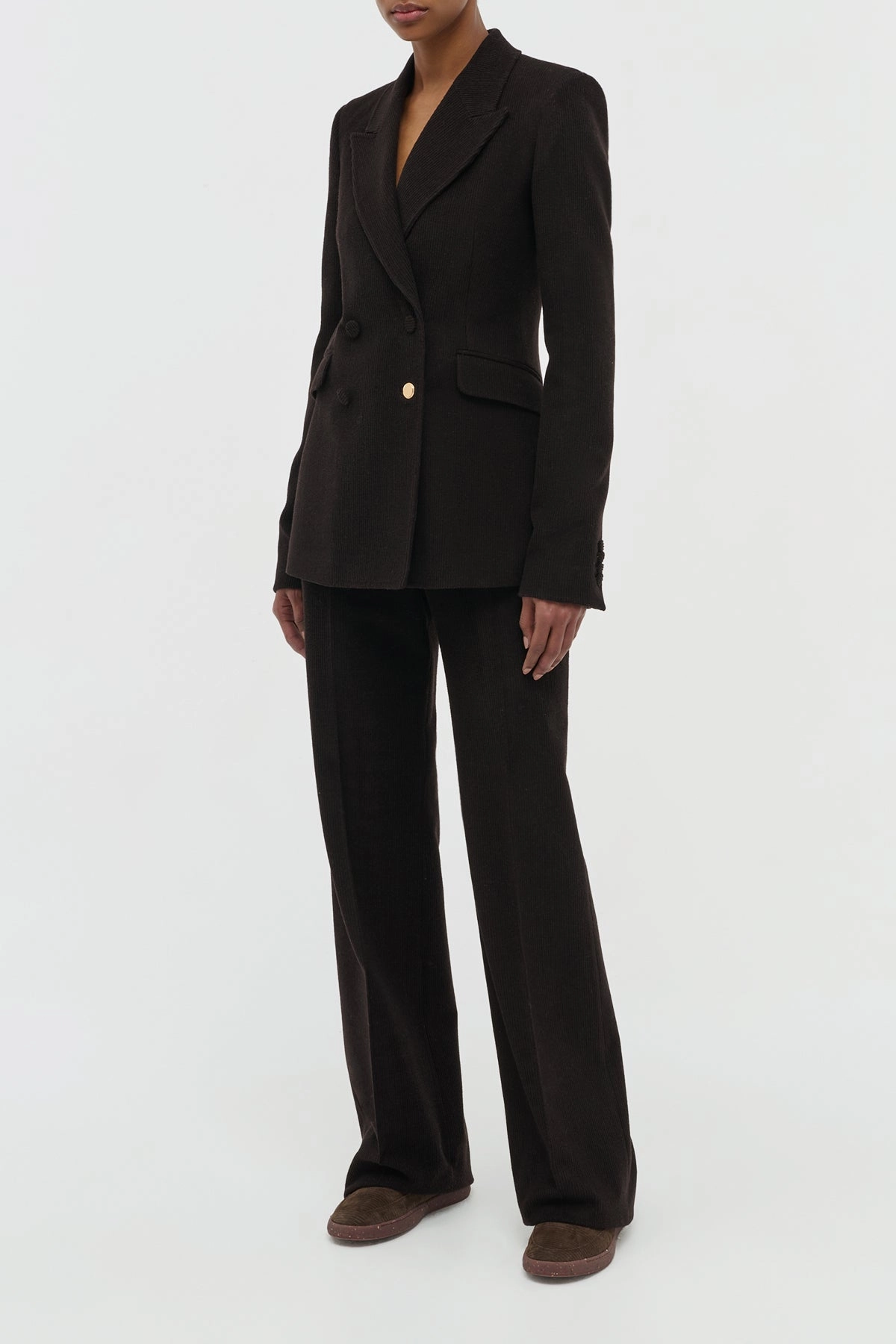 Stephanie Blazer in Chocolate Fine Cashmere Corduroy custom design