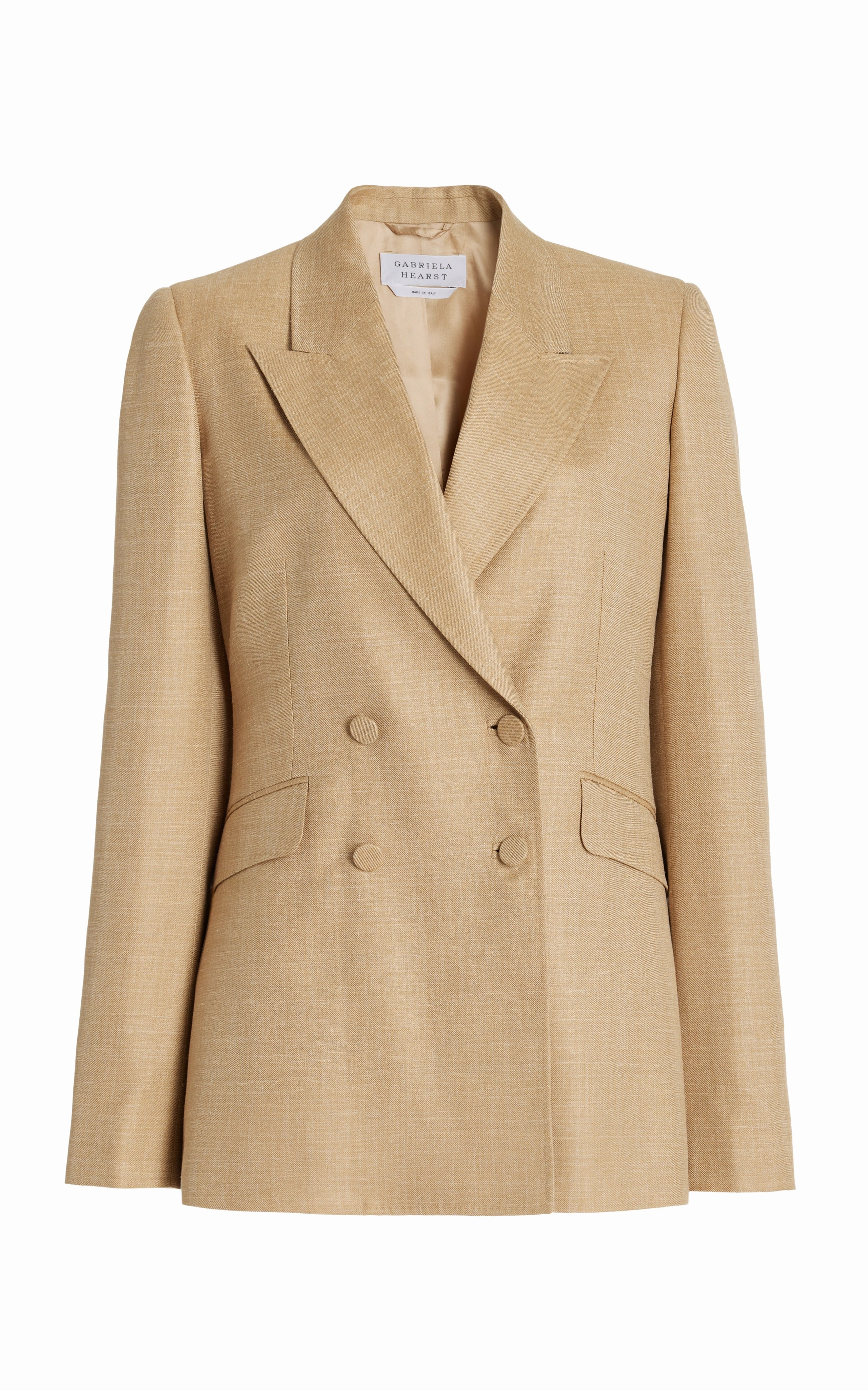Stephanie Blazer in Hay Virgin Wool and Silk Linen Comfortable Layers