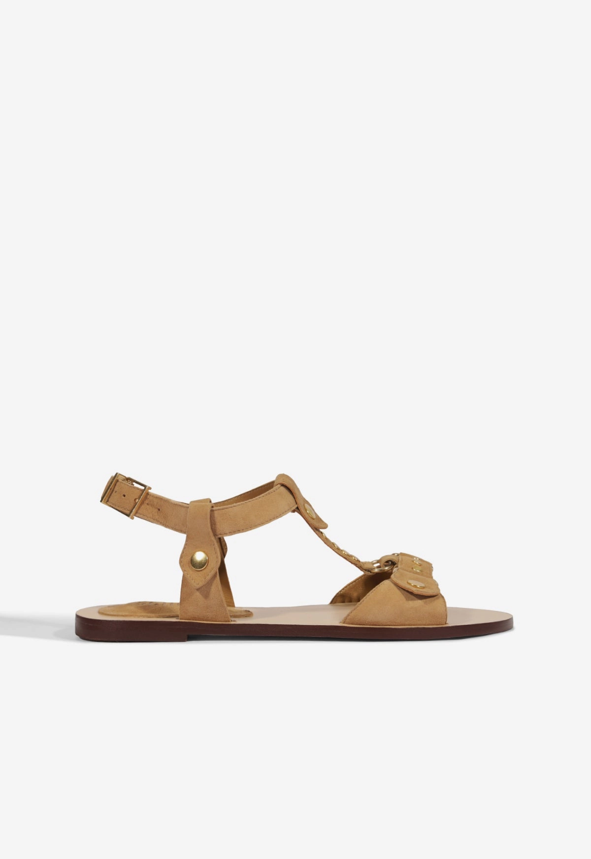 Stevie Brown Suede Flat Sandal Breathable