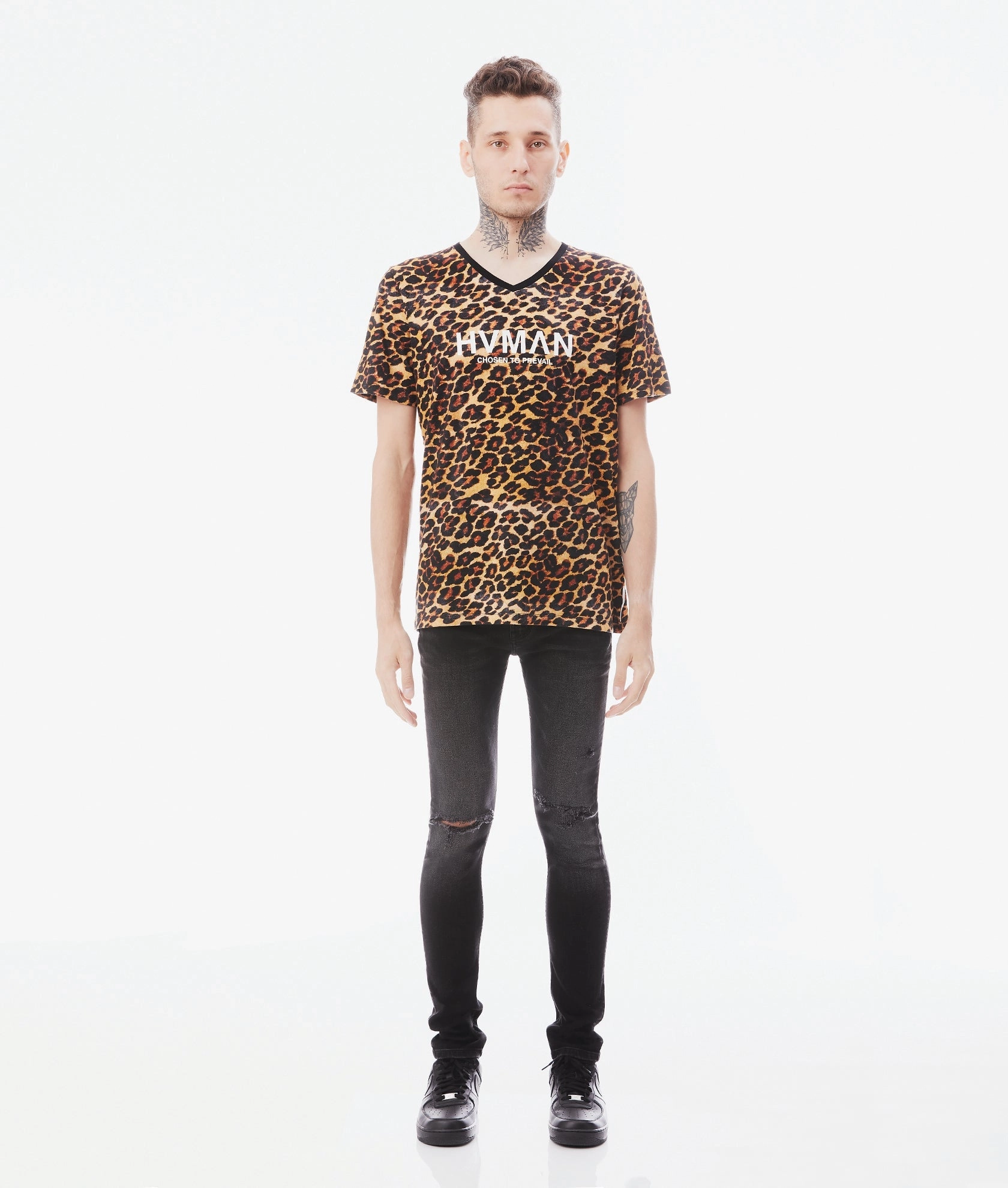 Strat Super Skinny Jeans ?C Vintage Black, Ripped Stretch Denim Slim Silhouette