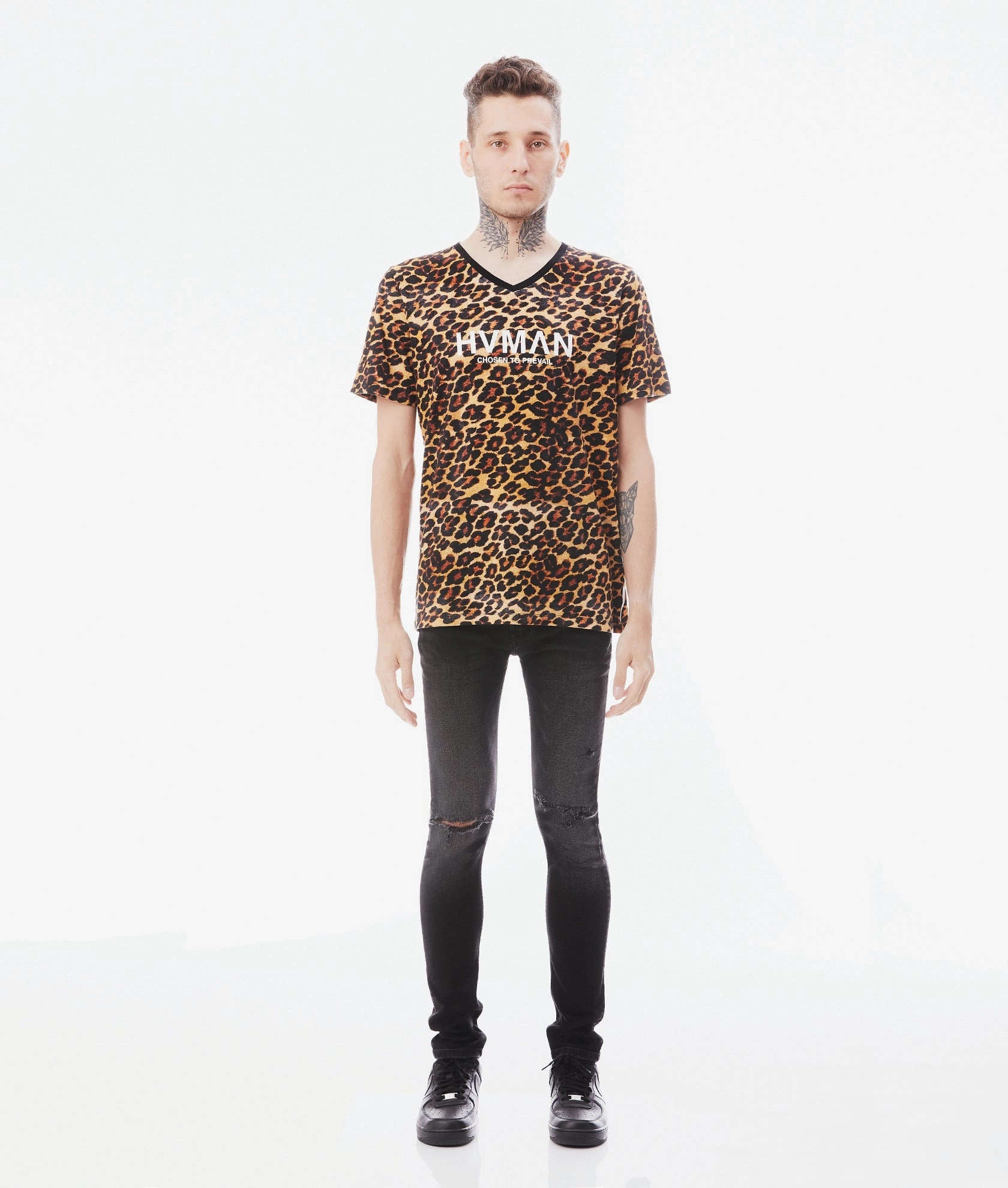 Strat Super Skinny Jeans ?C Vintage Black, Ripped Stretch Denim Vintage Inspired Weave Fit Focus