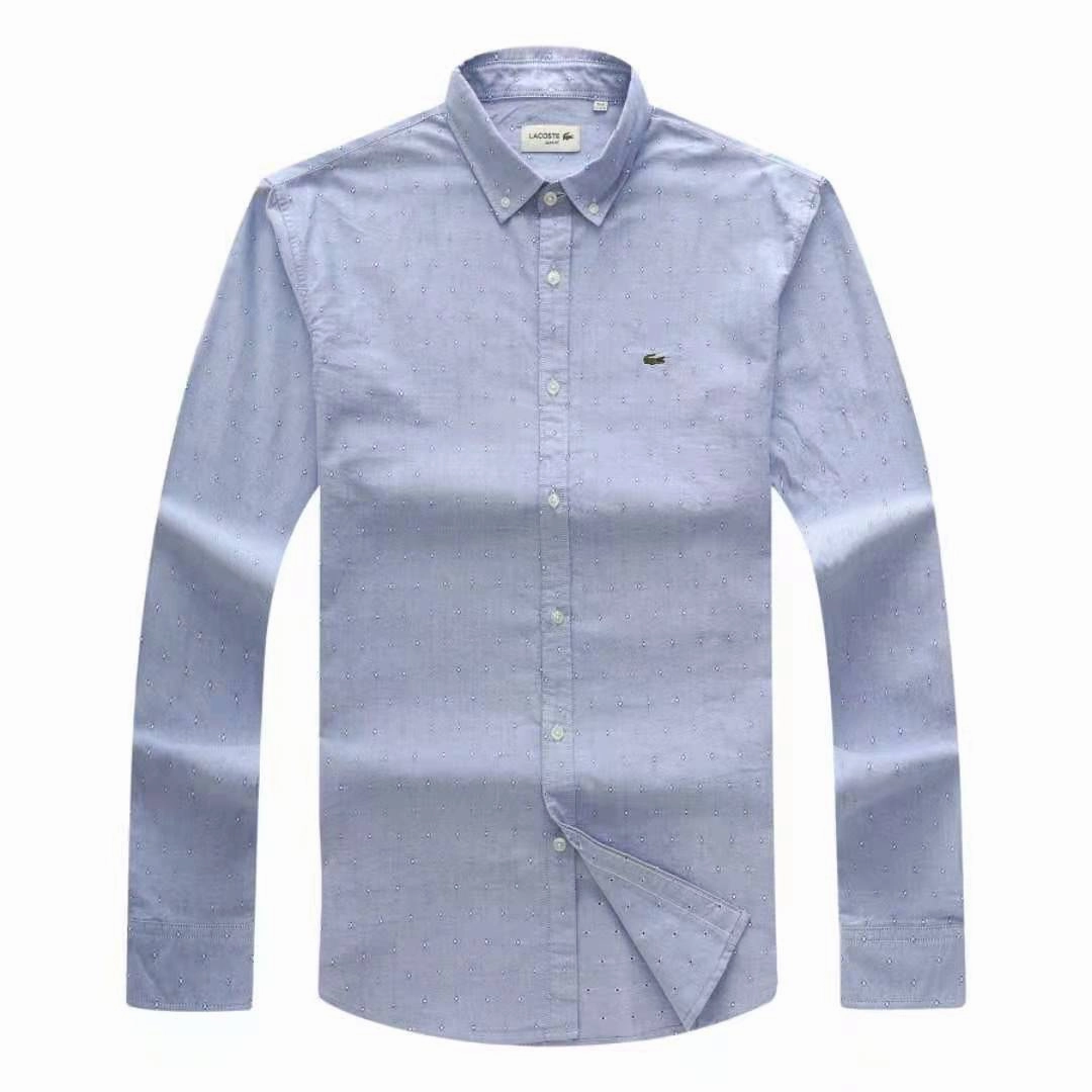 Lacoste Men Long Sleeve Dotted Designer Original Shirt Vintage Style