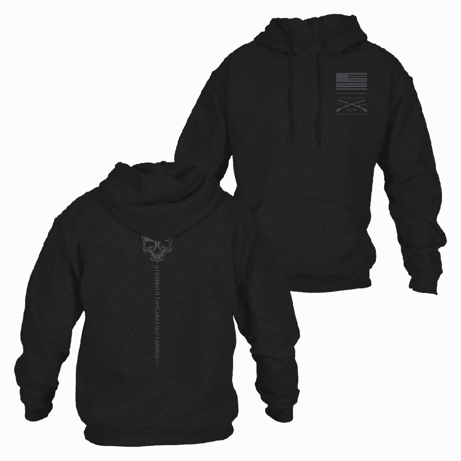 Strength Through Suffering Hoodie - Black Oktoberfest wear All Purpose