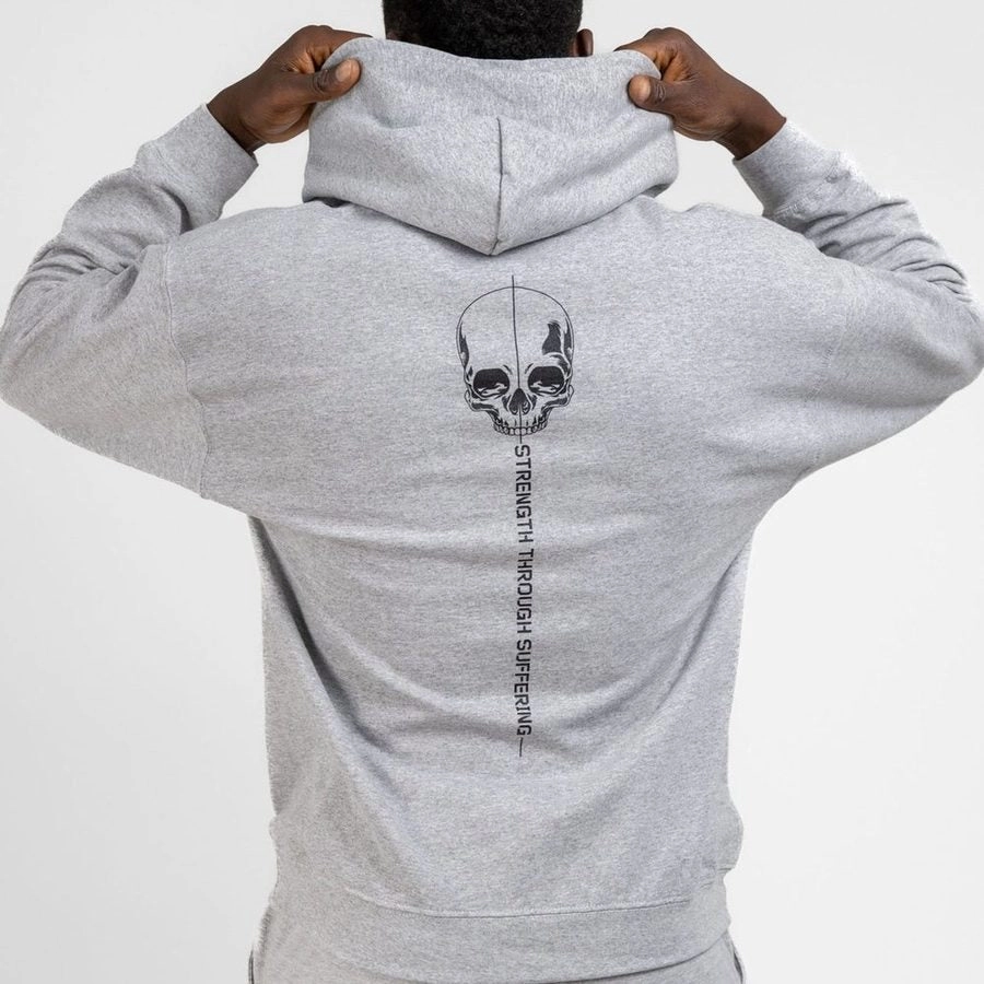 Strength Through Suffering Hoodie - Sport Gray Breathable Cotton
