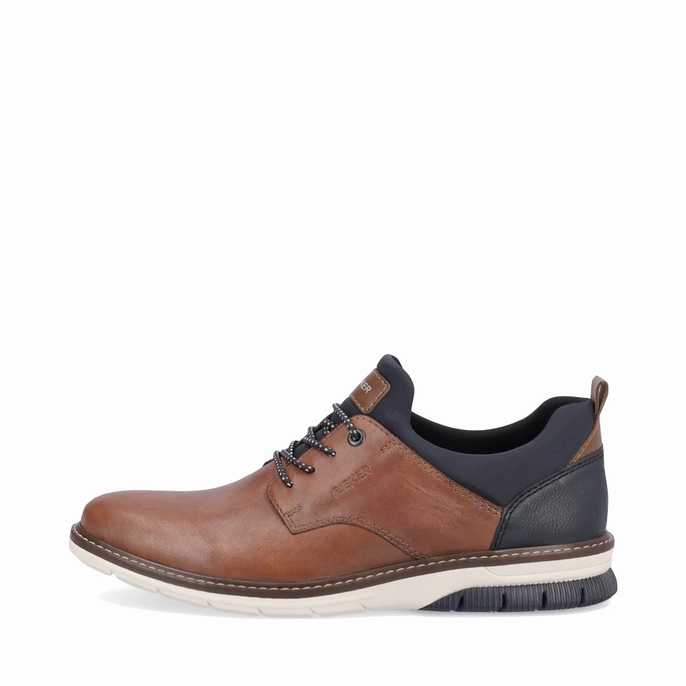 Rieker Men's Dustin 54 Shoe in Brown Wingtip Detailing