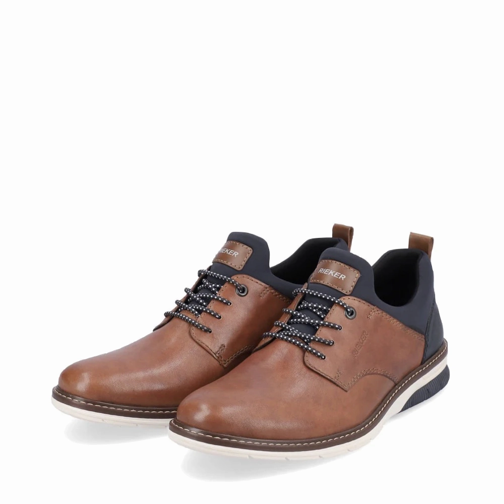 Full Leather Rieker Men's Dustin 54 Shoe in Brown