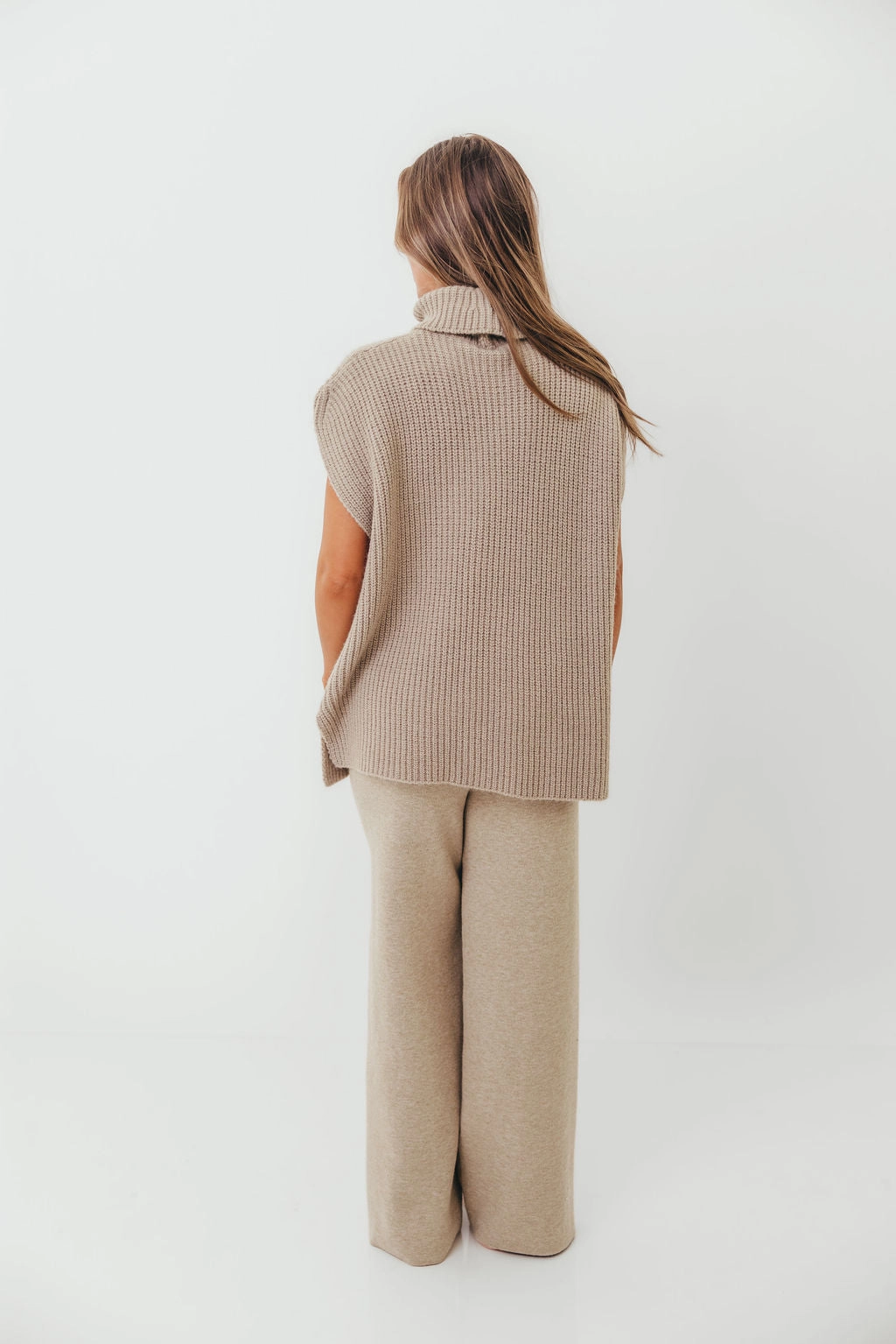 Hilaria Turtle Neck Sweater Top and Pants Set in Stone Chilly Weather