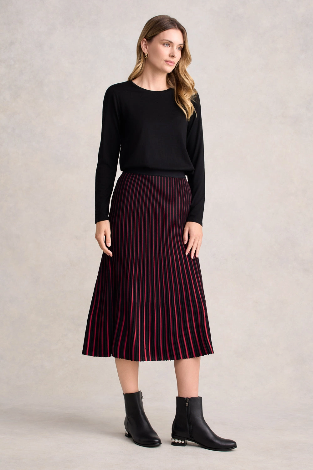 Simple Fashion Striped Knit Skirt - Multi Stripe