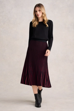 Fresh Aesthetic Striped Knit Skirt - Multi Stripe