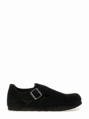 Free Guard Suede Slip-On Sabot With Adjustable Buckle Strap