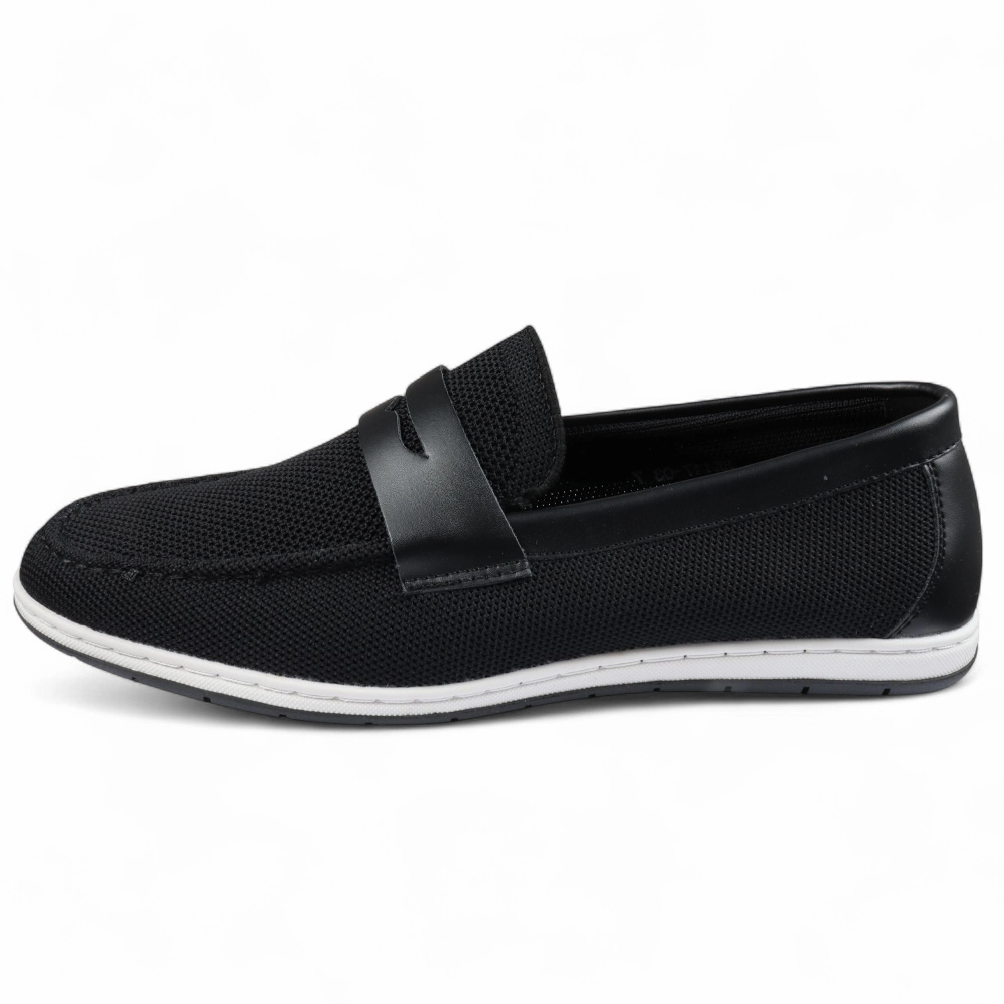 Practical Footwear Men??s Black Breathable Loafers Lightweight Slip-On