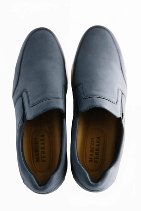 Easy Clean Men's Marco Ferrara Casual Loafer In Navy Blue
