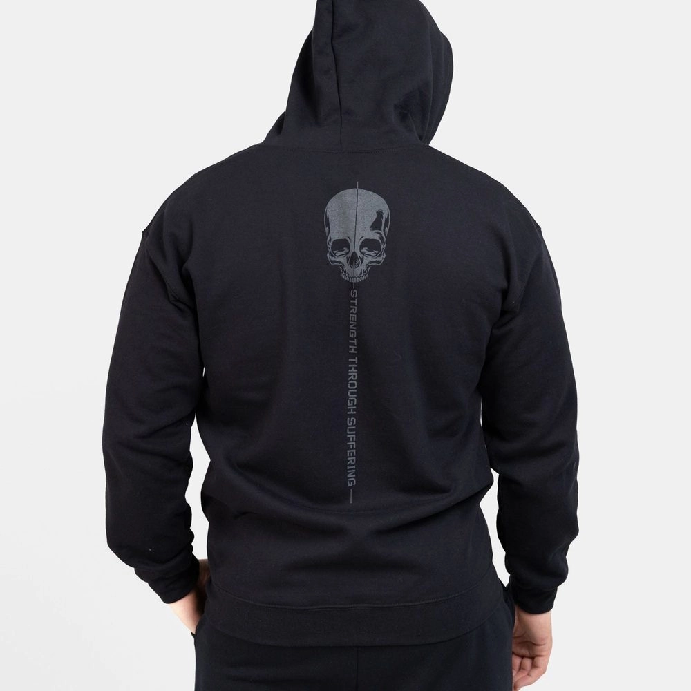 Strength Through Suffering Full-Zip Hoodie - Black Seal like