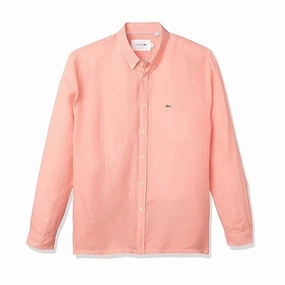 Go-To Look Edgy Design Lacoste Orange Oxford Men Shirt