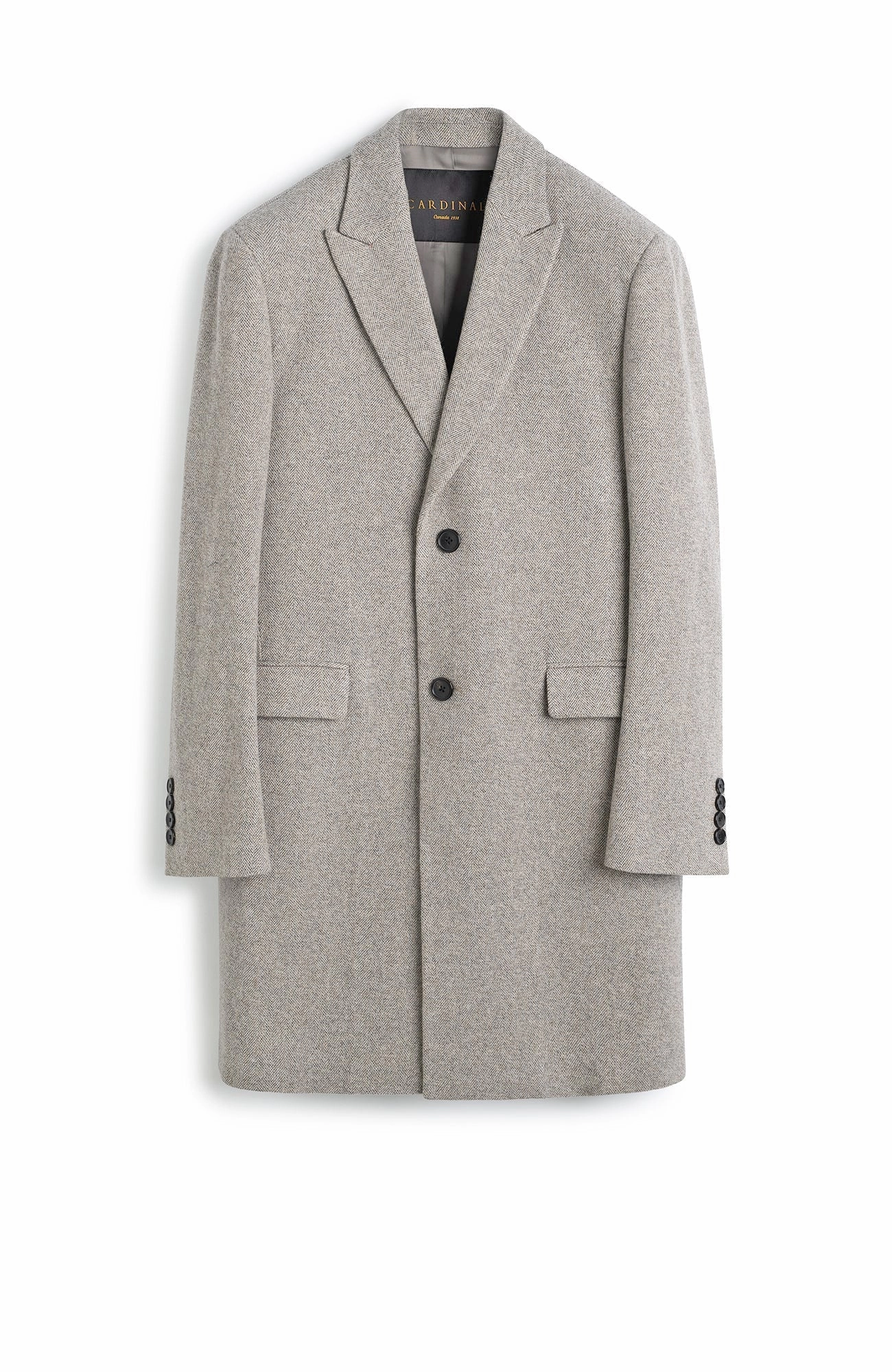 SUTTON STONE HERRINGBONE WOOL & CASHMERE TOPCOAT Storm Ready Gear Lightweight Comfort