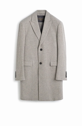 SUTTON STONE HERRINGBONE WOOL & CASHMERE TOPCOAT Basic Layers Tear Resistant Weave