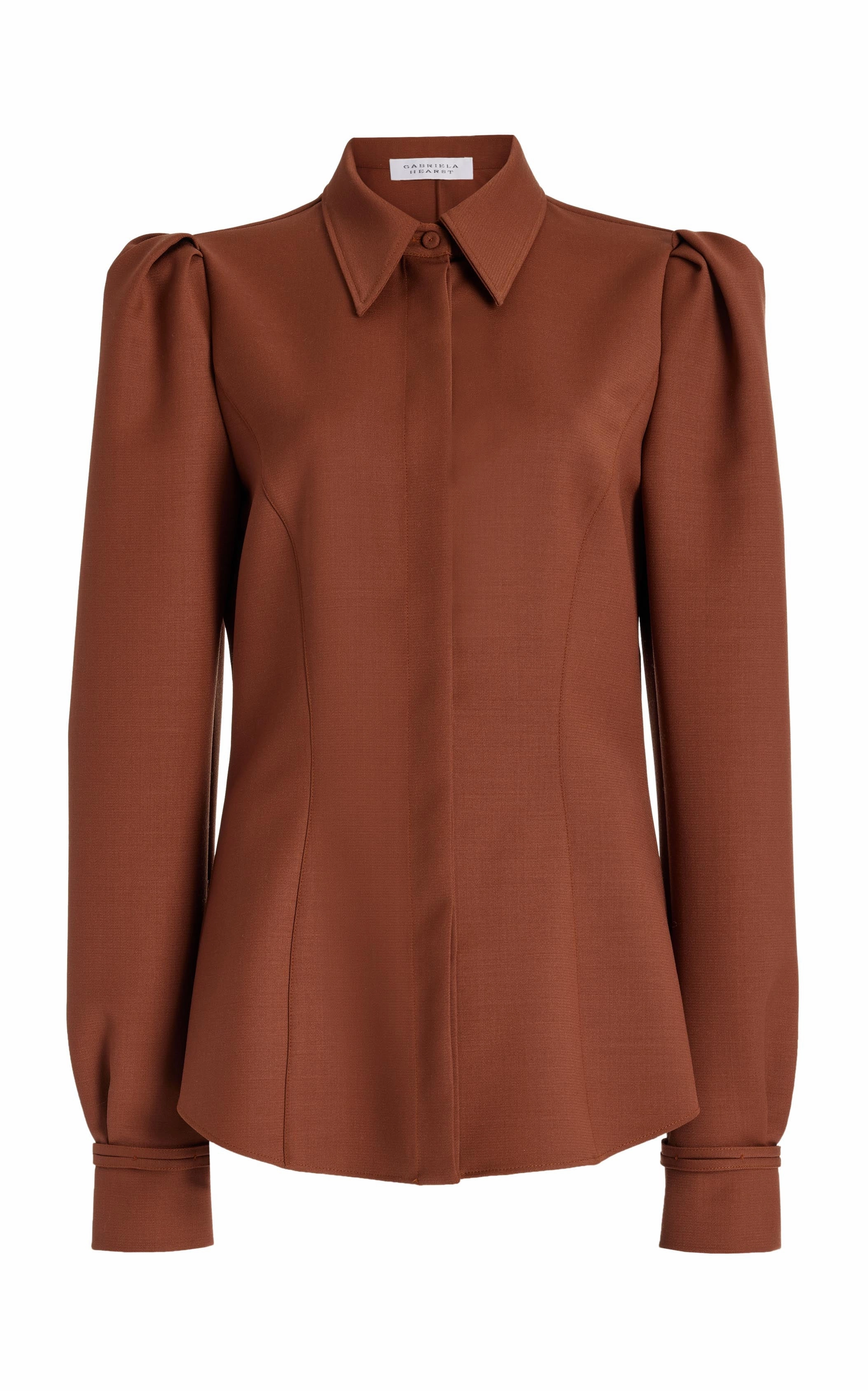 Talbot Shirt in Cognac Sportswear Wool Refined Layers Wear