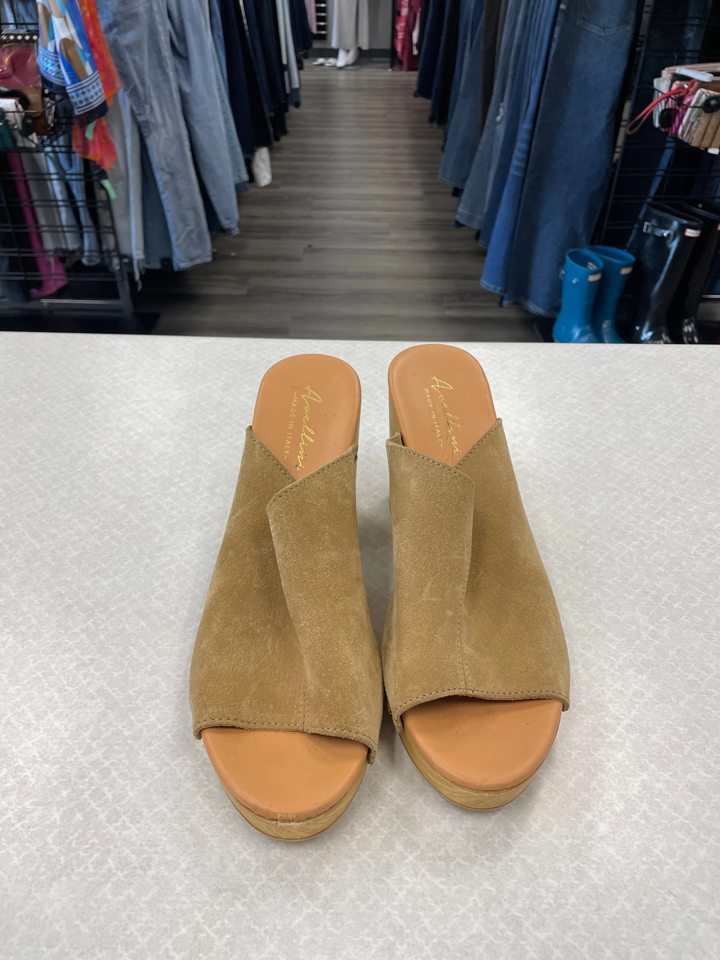 Tan Shoes Heels Block Clothes Mentor, Size 9 Shockproof Boho Wedding Heels