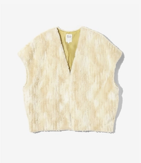 Improvement without pockets Sleeveless Bolero ?C Natural Eco Fur