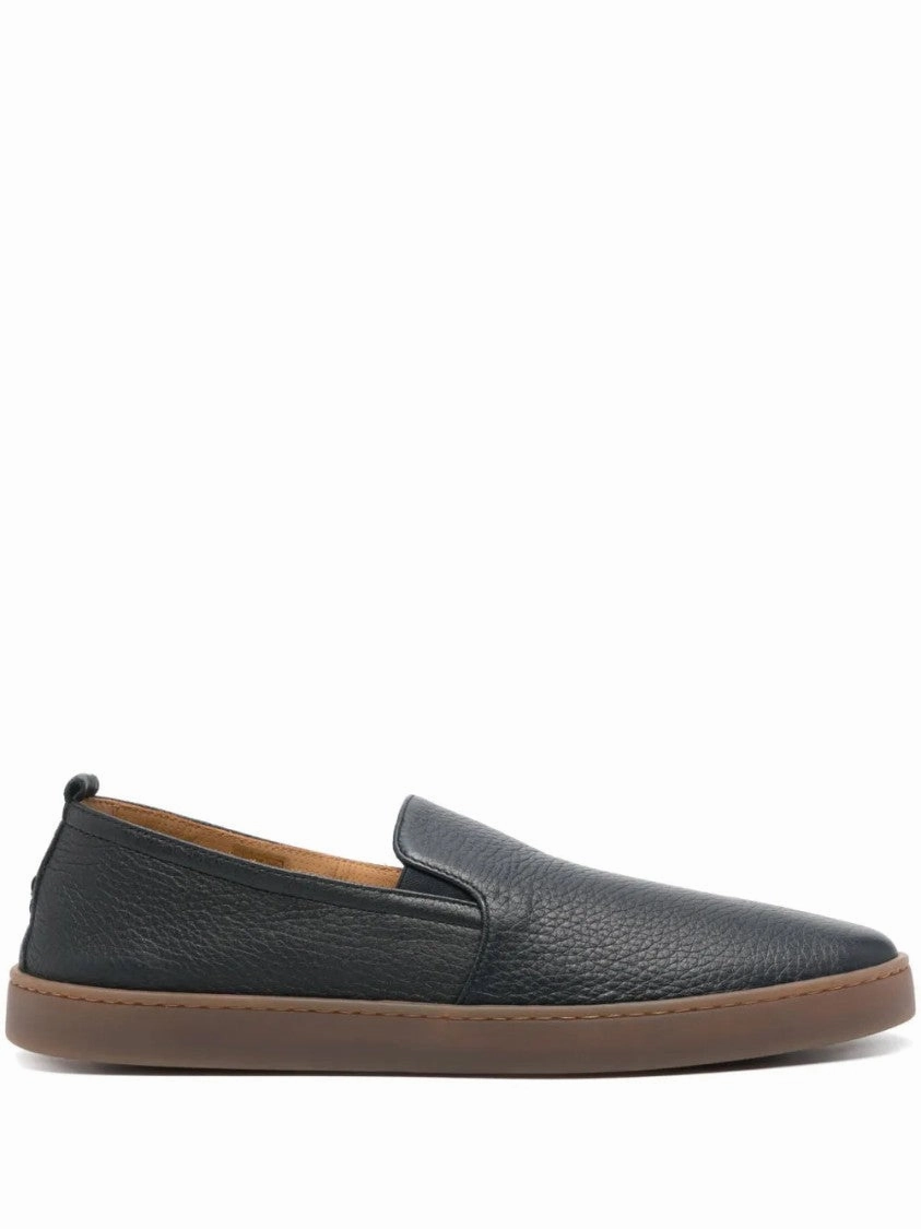 Hold Walk Textured Leather Slip-On Loafers With Rubber Sole