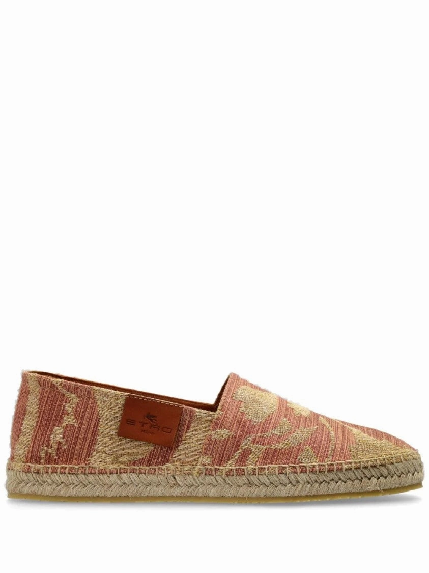 Textured Linen Espadrilles With Print True Hold Market Walk