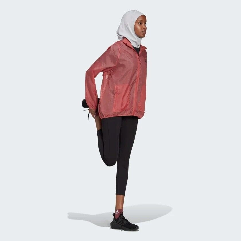 adidas Run icons Womens Running Jacket Winbreaker Ladies Fitness Coat Red Gender - neutral