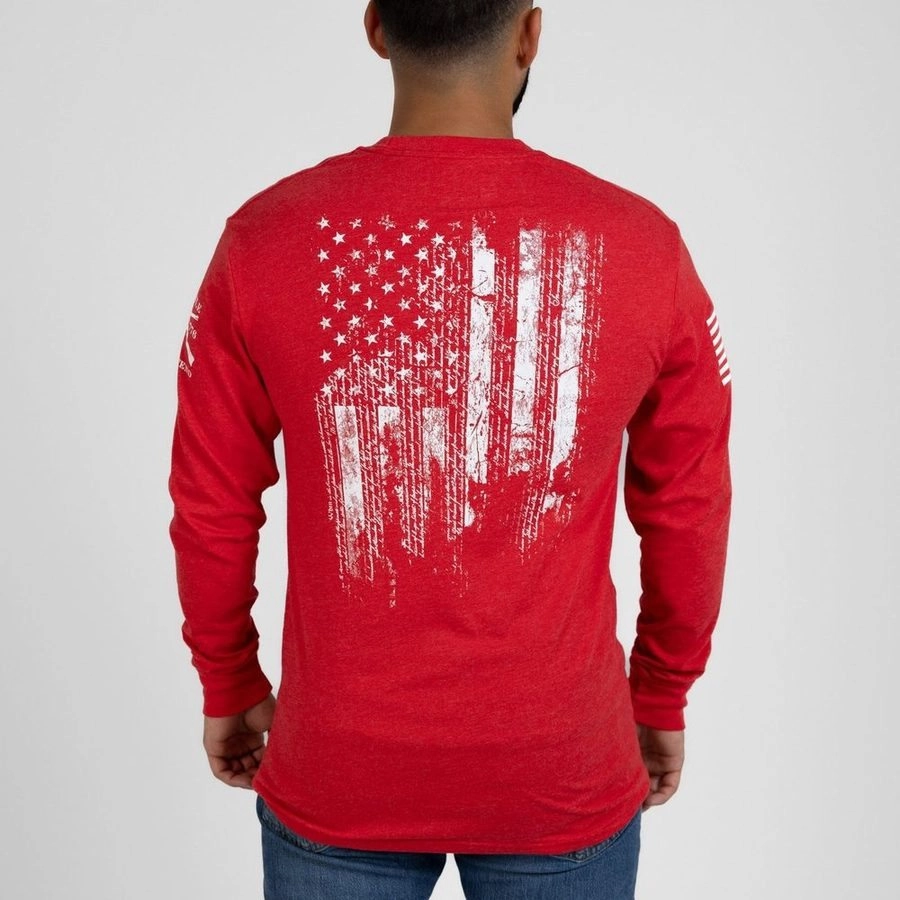 simple design Dynamic Fit 1776 Flag Long Sleeve - Red