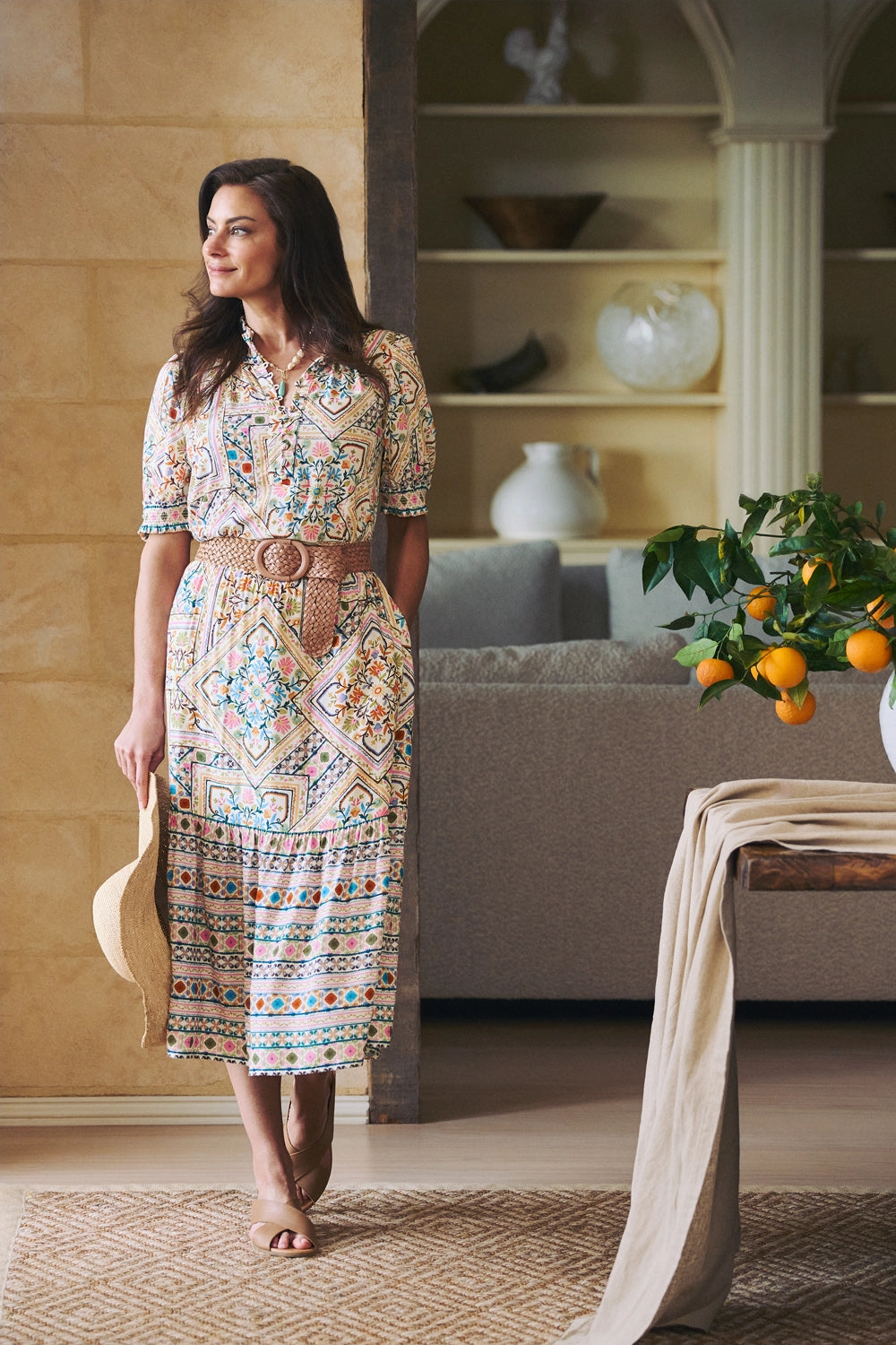 Tier Skirt - Tile Print Outfit Combo