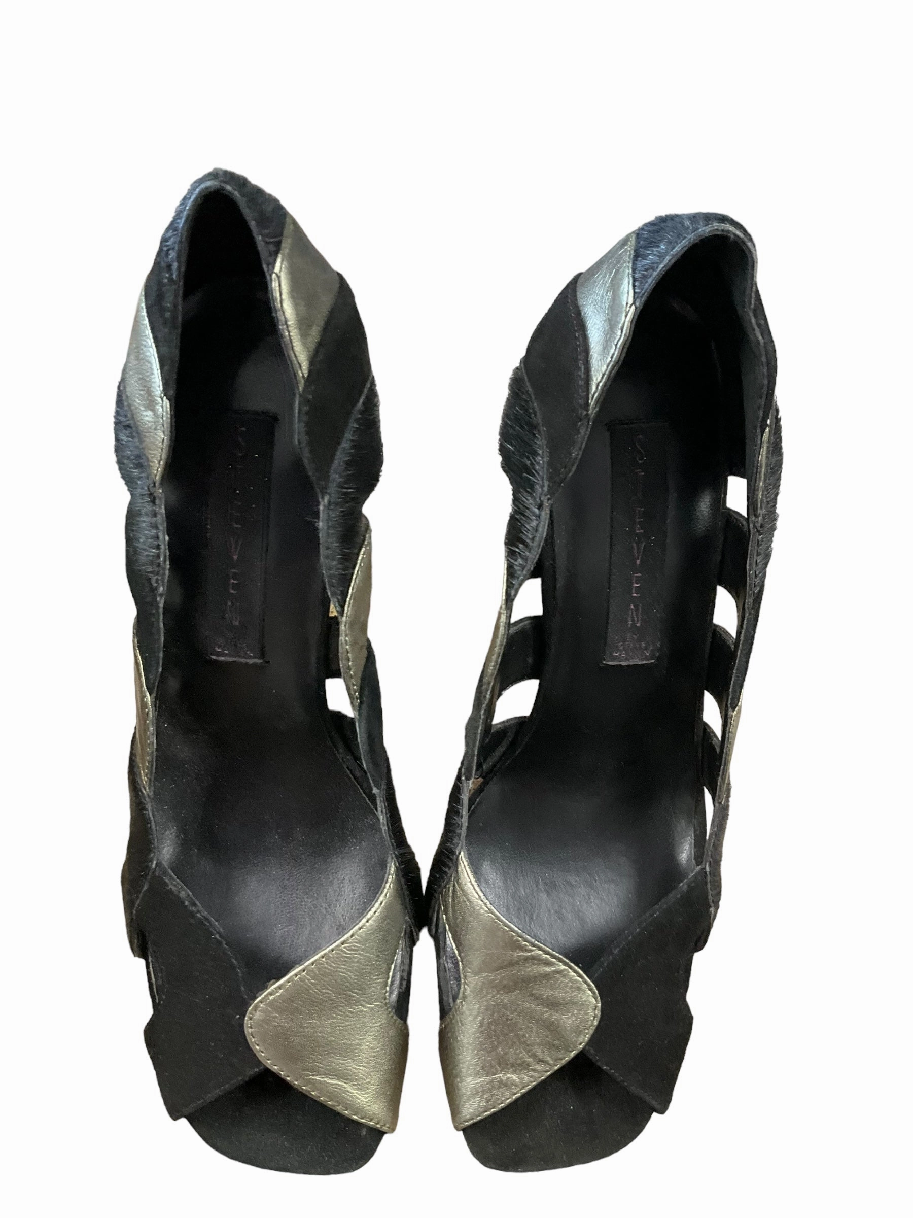 Black Shoes Heels Stiletto Steve Madden, Size 7.5 Foot Protection Evening Mode