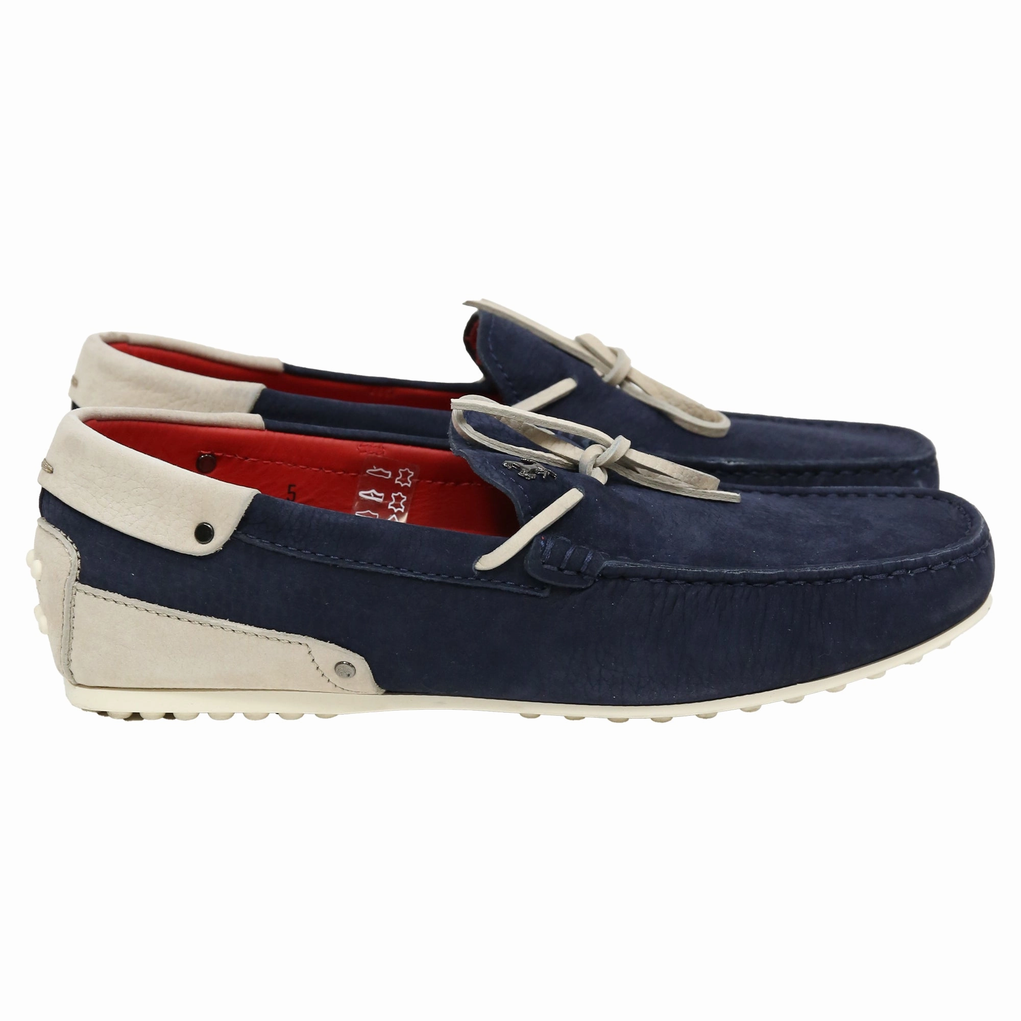 Chic Comfort Tod's For Ferrari Bow Loafers in Navy Blue Leather