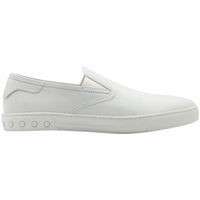 Bridge Lane Trendy Slip-ons Tods Pantofola Slip-on Loafers in White Leather