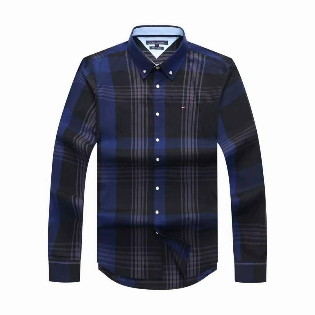 Tommy Hilfiger Long Sleeve Men II Check Shirt Brushed Inner Lining Geometric Print