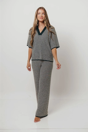 Torrance Short Sleeve Sweater Top and Pants Set in Hunter Green Free Movement