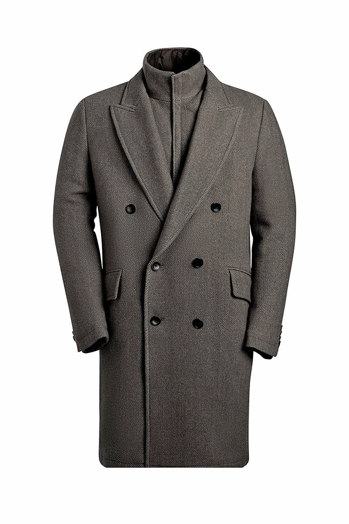 All Year Use TOWNSEND CHARCOAL HERRINGBONE OVERCOAT