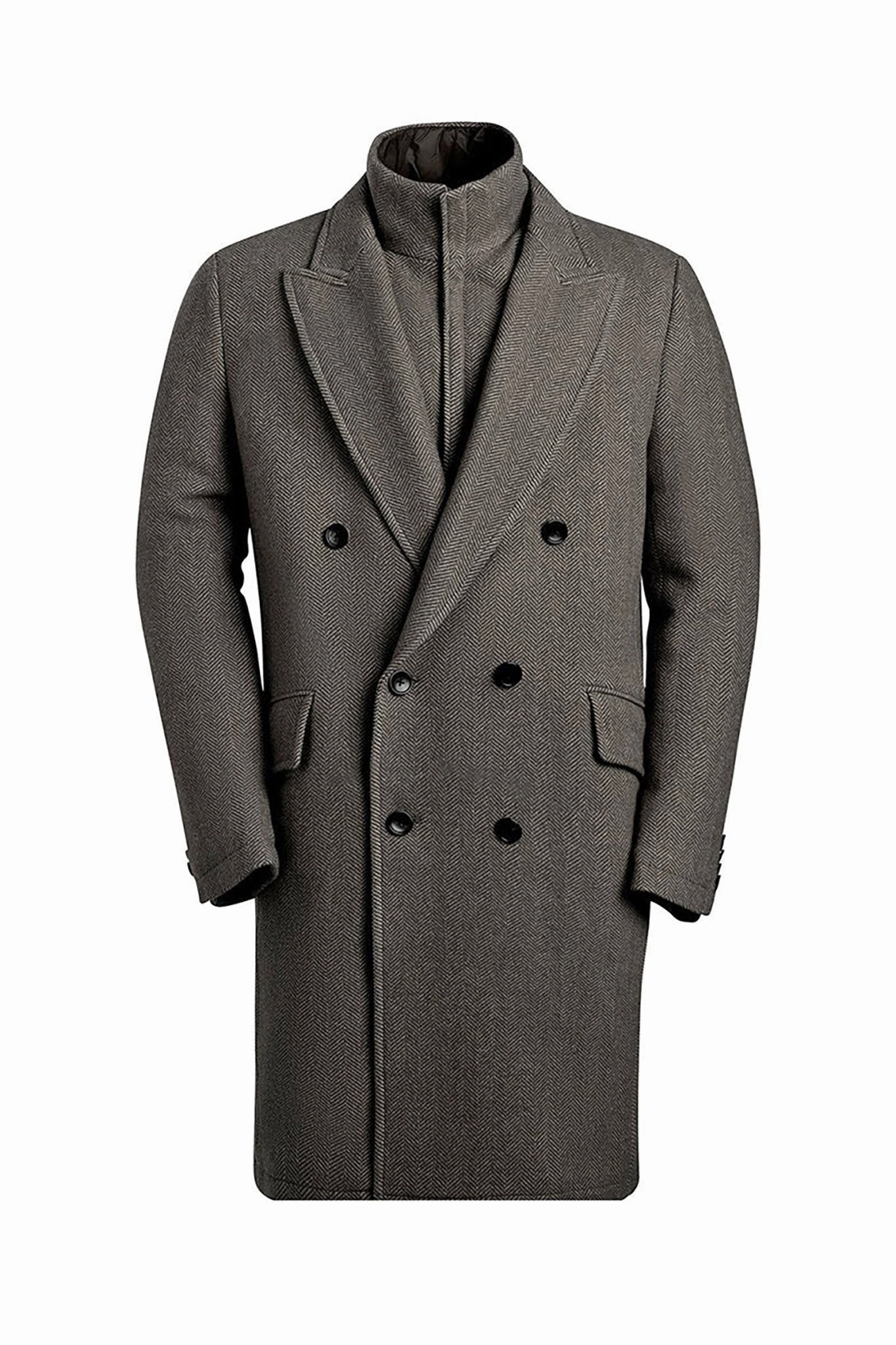 Casual Classic Trail To Town TOWNSEND CHARCOAL HERRINGBONE OVERCOAT