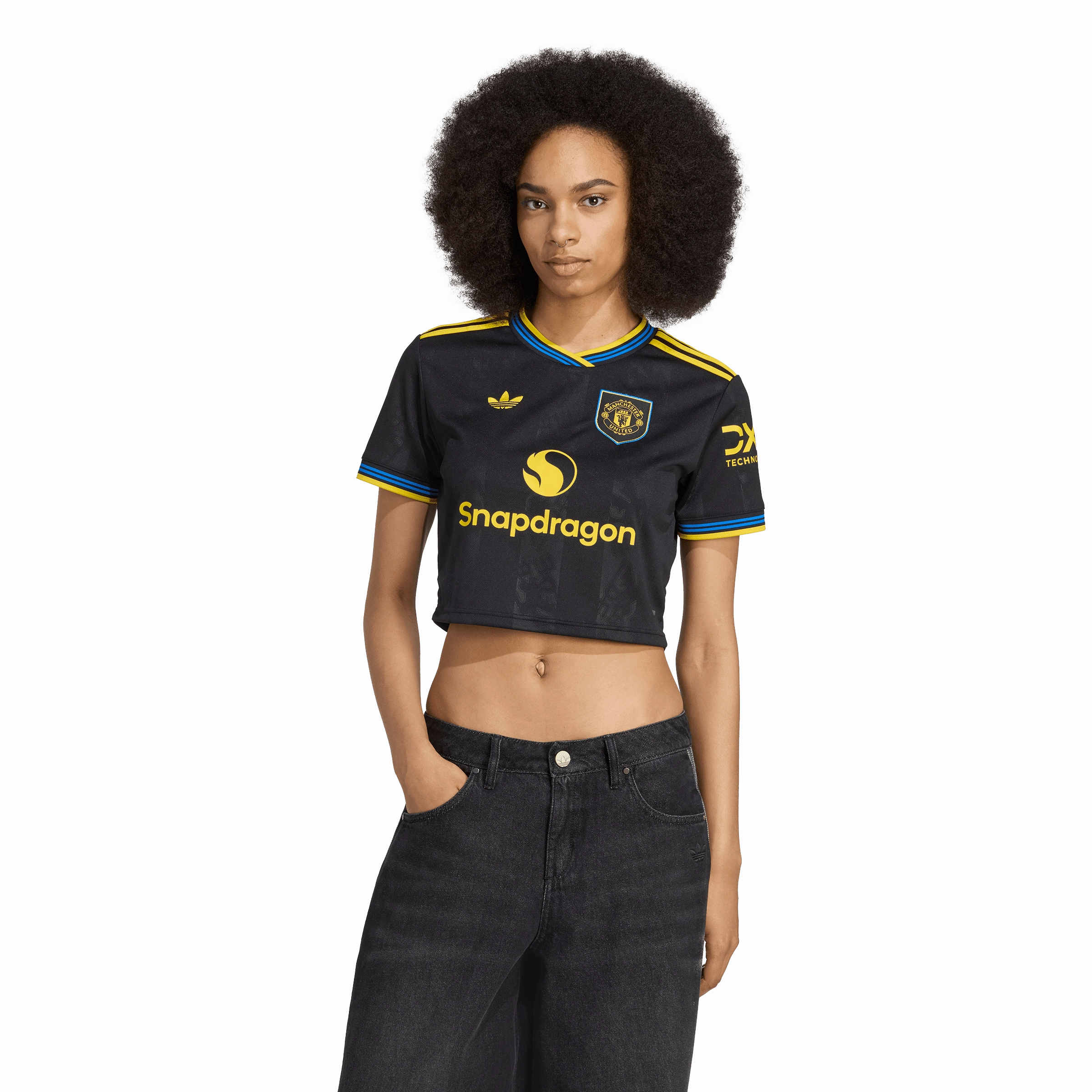 Manchester United 25/26 Cropped Third Women's Jersey (KD4232) Abrasion Defensive Layer Yarn Dye Effect