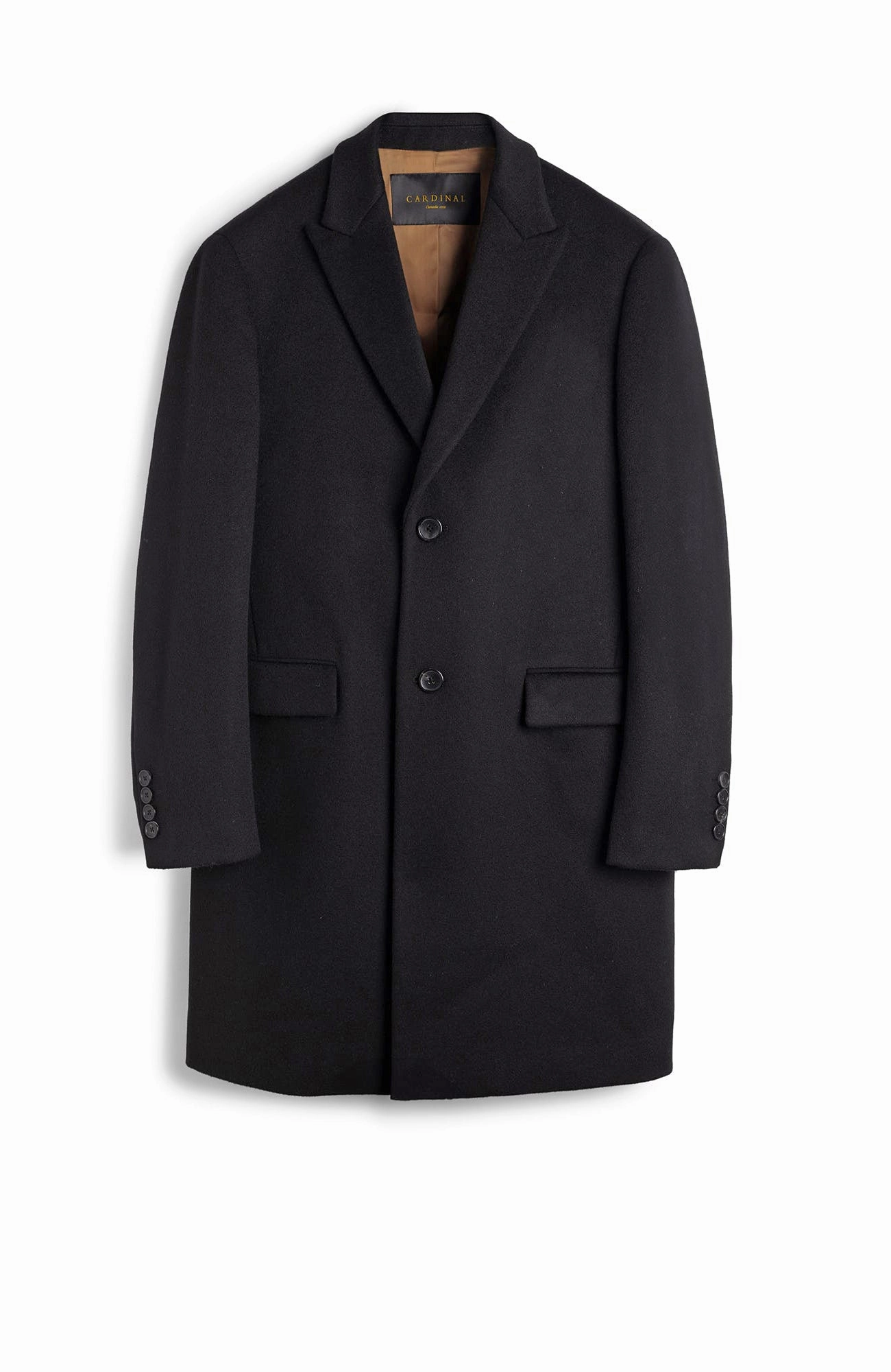 SUTTON BLACK WOOL TOPCOAT Convertible Silhouette