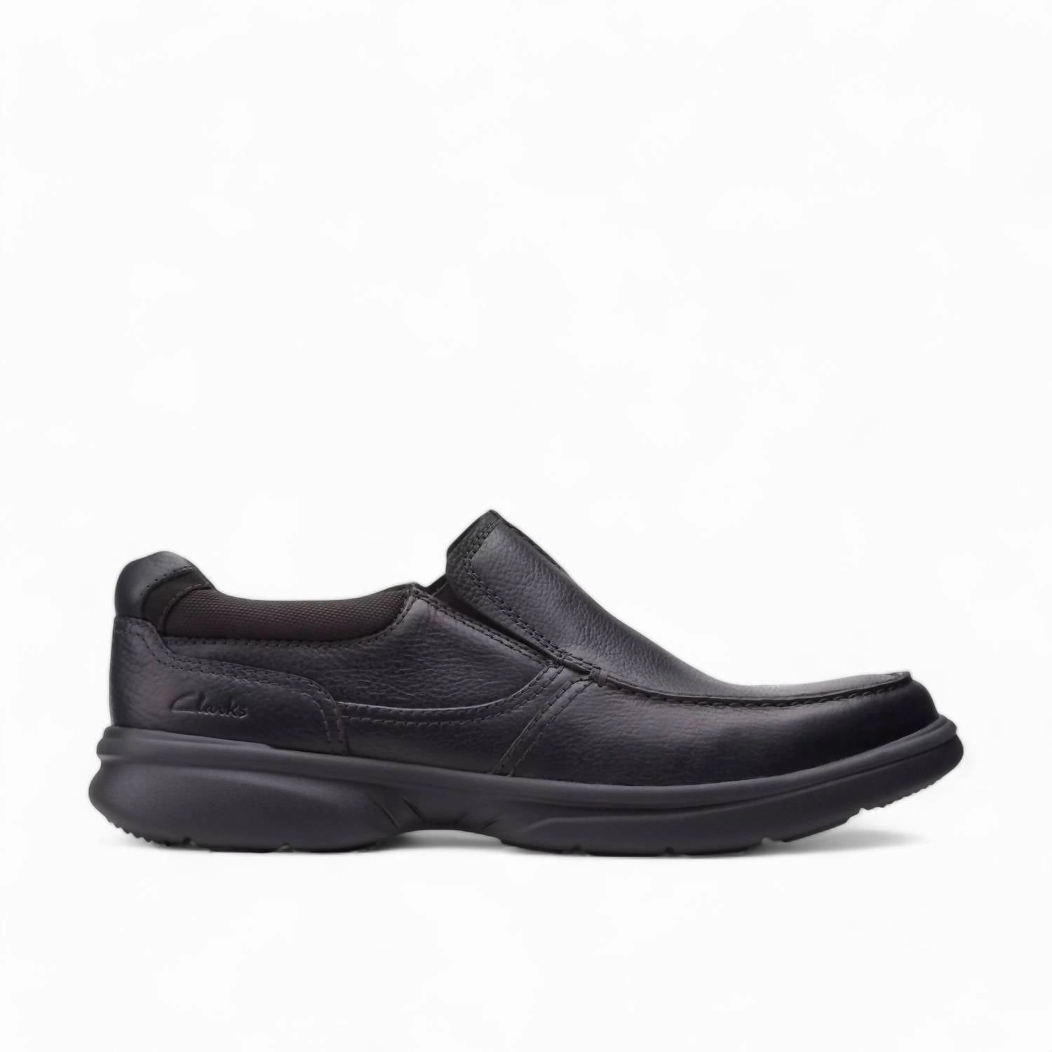 Men's Bradley Free Slip-On Shoes In Black Tumbled Leather Simple Lines Sleek Silhouette
