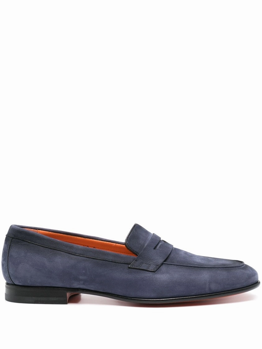 Flexible Padding All Sure Casual Blue Leather Loafers