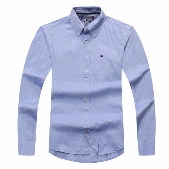 Thermoregulating Layer Customizable Option Tommy Hilfiger  Men  Long Sleeve  Oxford  Shirt Sky Blue