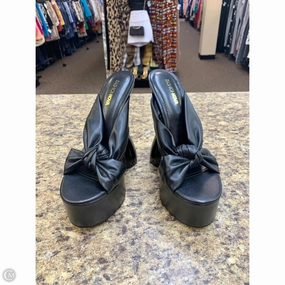 Peep Toe Leather Pumps Comfortable to walk Shoes Heels Block By Fashion Nova In Black, Size: 8.5